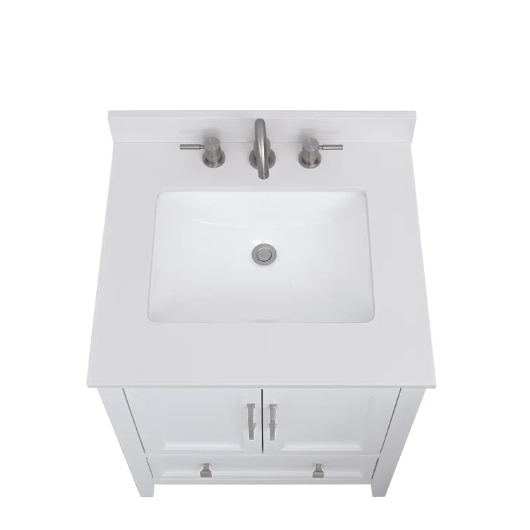 25'' Quartz Single Bathroom Vanity Top with Sink