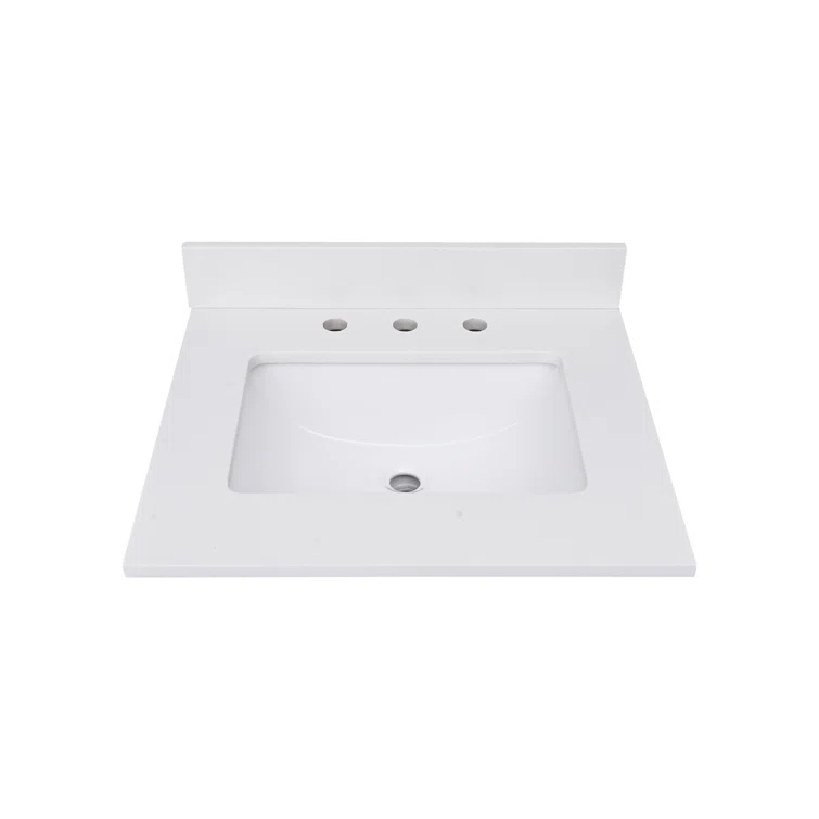 25'' Quartz Single Bathroom Vanity Top with Sink