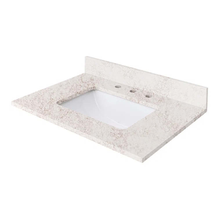31'' Quartz Single Bathroom Vanity Top with Sink