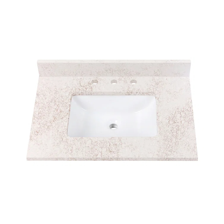 31'' Quartz Single Bathroom Vanity Top with Sink