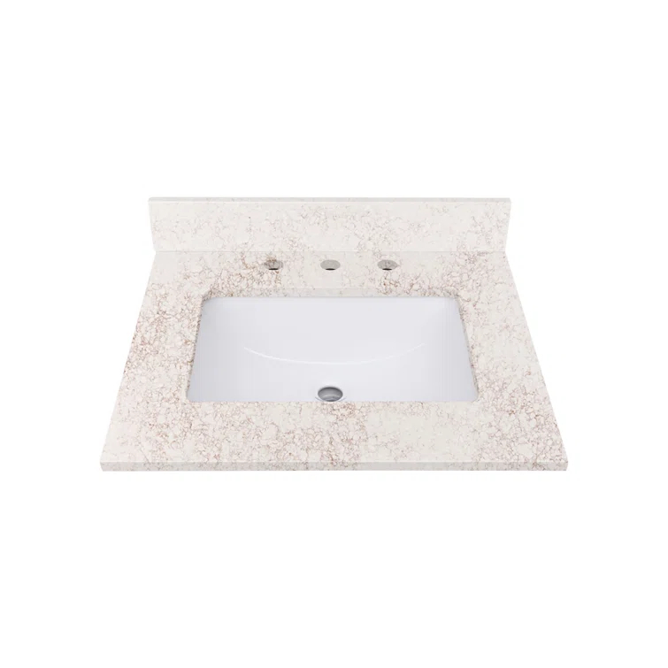 25'' Quartz Single Bathroom Vanity Top with Sink