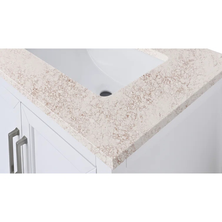 25'' Quartz Single Bathroom Vanity Top with Sink