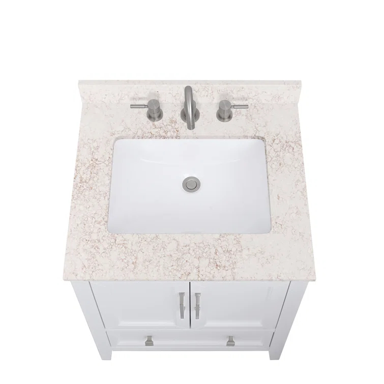 25'' Quartz Single Bathroom Vanity Top with Sink