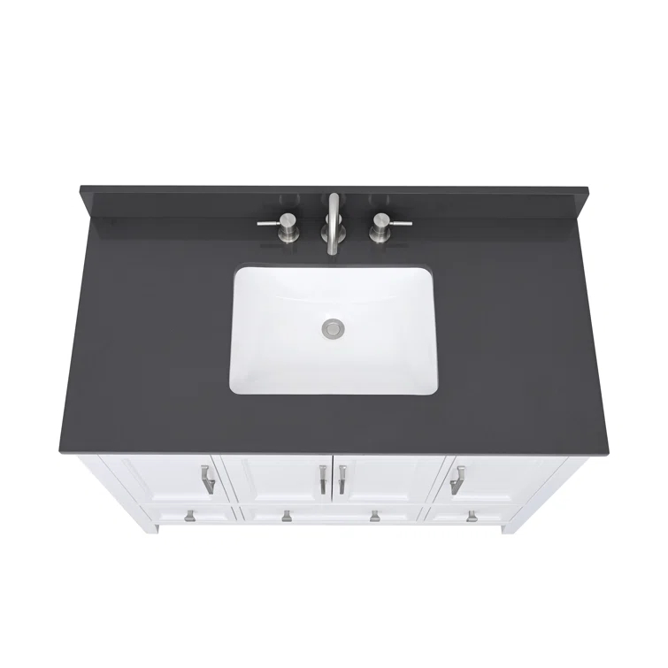 43'' Quartz Single Bathroom Vanity Top with Sink