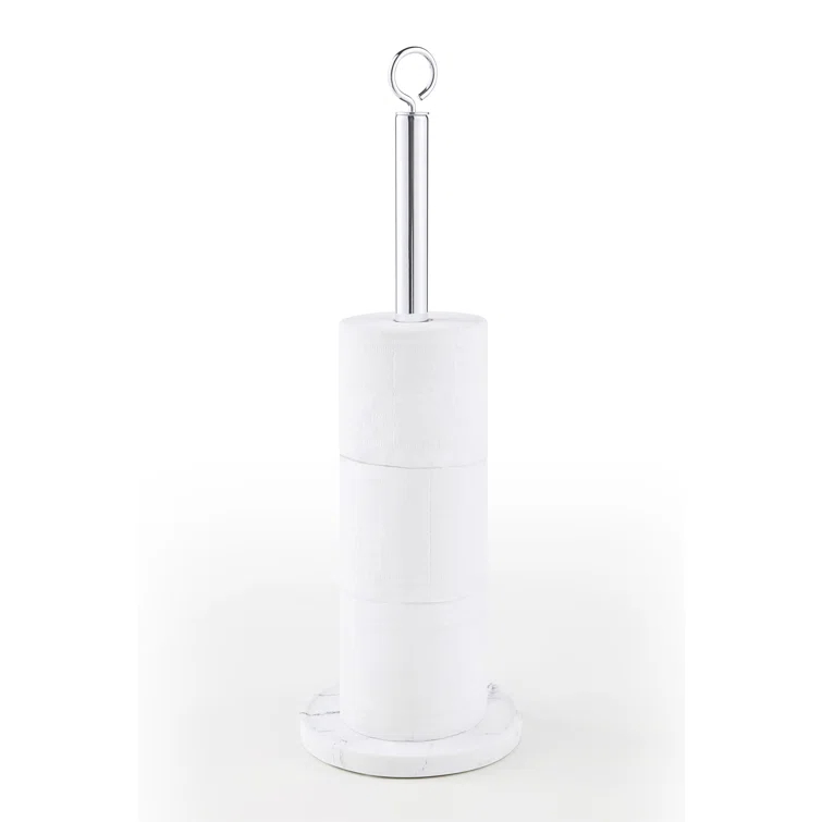 Elite Heavy Weighted Sturdy Spare Toilet Paper Roll Holder Storage Stand