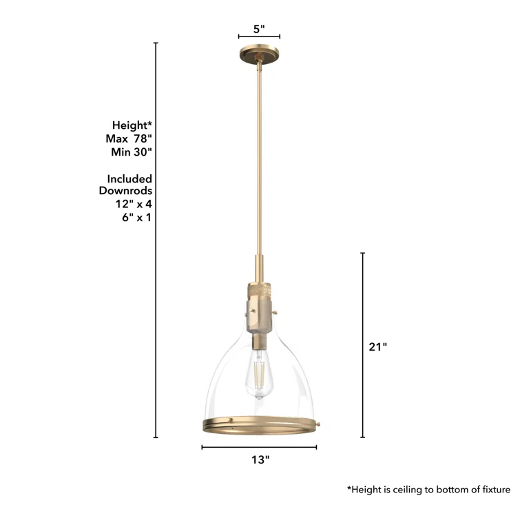 Van Nuys 1 Light 13 inch Bell Pendant