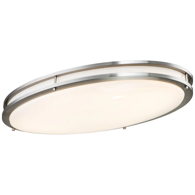 Kohlera 32.5"W Brushed Nickel Dimmable 3000K LED Oval Flush Mount