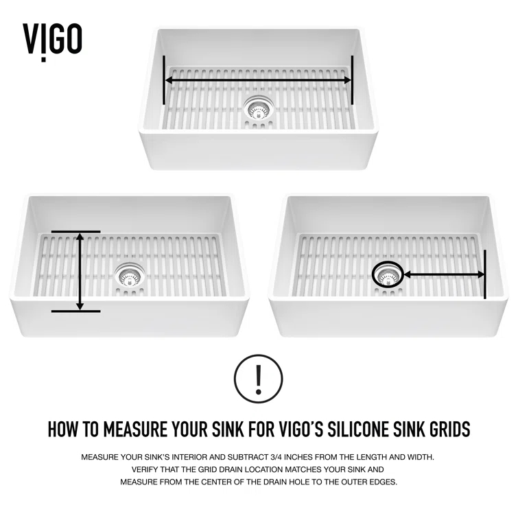 Silicone Grid VIGO Matte Stone 32" L x 15" W Bottom Sink Grid for 36 in. Single Bowl Kitchen Sink
