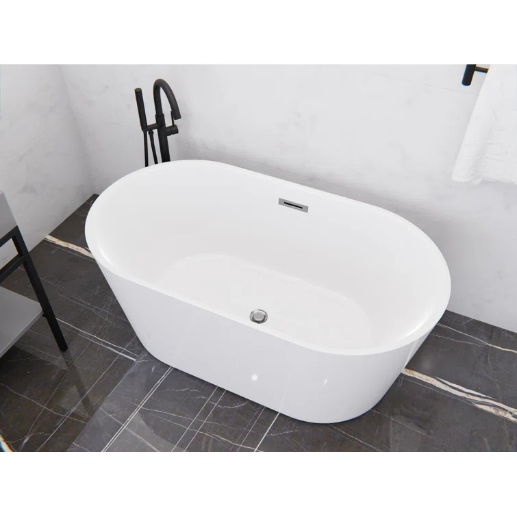 67'' x 32'' Freestanding Soaking Acrylic Bathtub