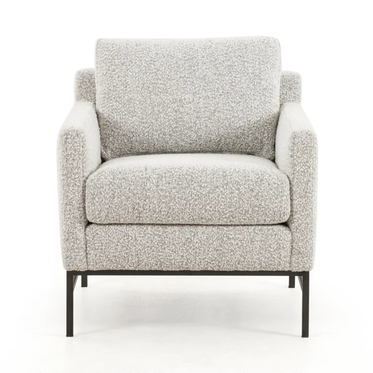Carbon Ebony Knoll Domino Leather Accent Chair