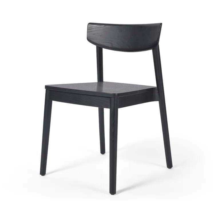 Maddie Black Solid Wood Upholstered Side Chair