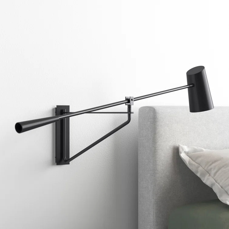 Eros Single Light Steel Dimmable LED Swing Arm Sconce
