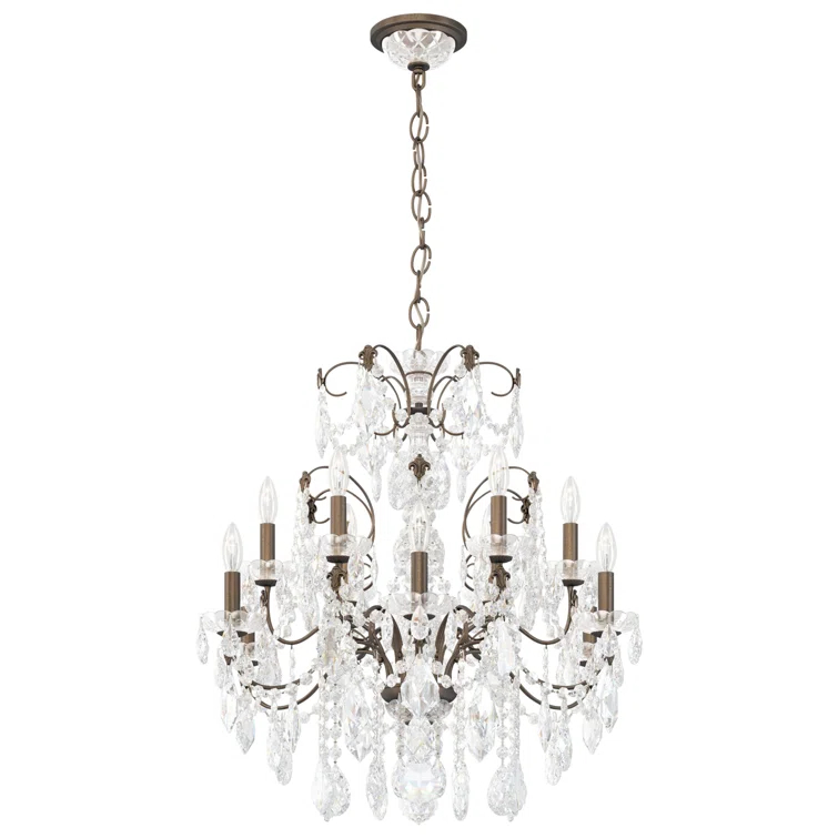 Century 12 - Light Glass Dimmable Classic / Traditional Chandelier
