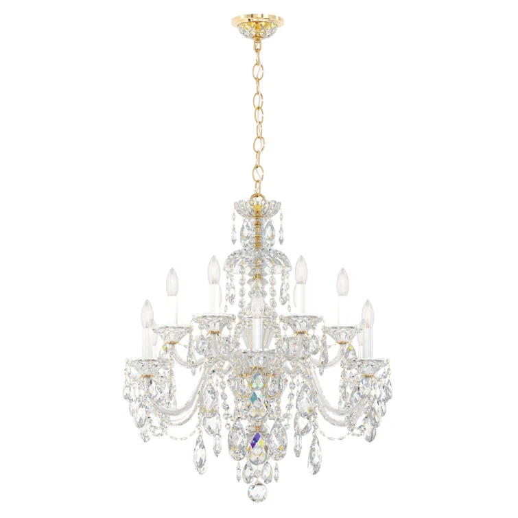 Sterling 12 - Light Glass Classic / Traditional Chandelier