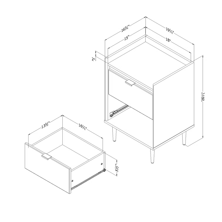 Hype 2 Drawer End Table with Storage