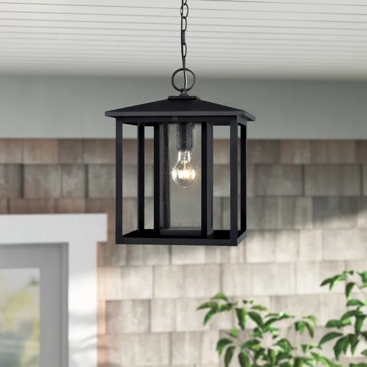 Vermont Seeded Outdoor Metal Hanging Lantern