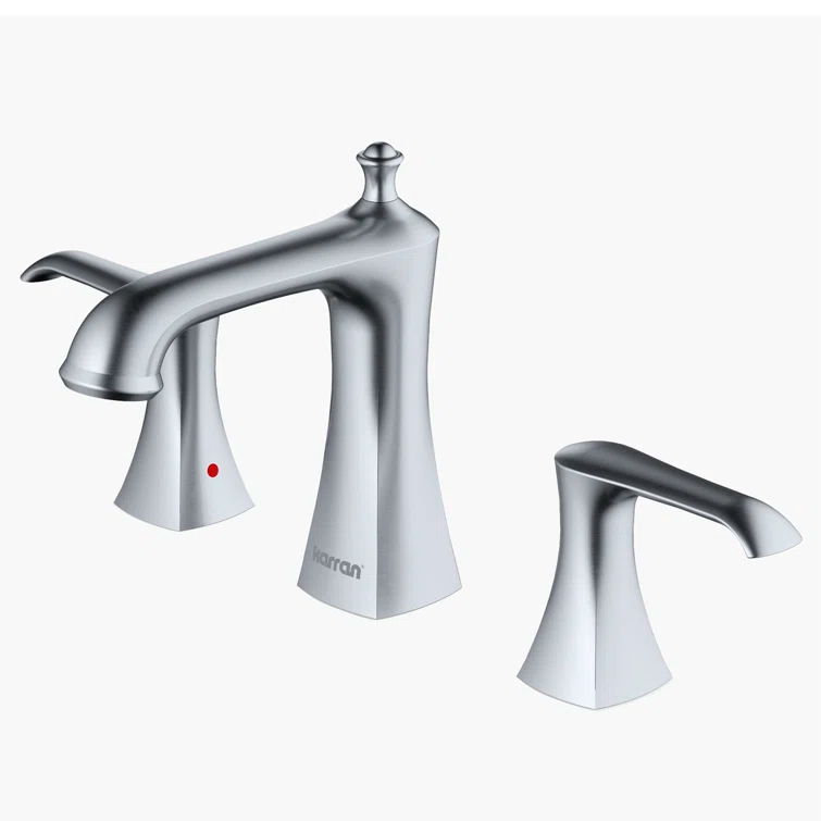 Karran Woodburn 8 In. Widespread 2-Handle Bathroom Faucet With Matching Pop-up Drain