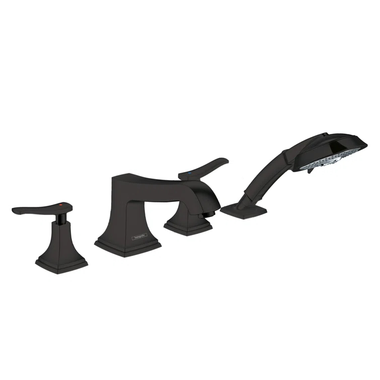 Hansgrohe Metropol Classic 4-Hole Roman Tub Set Trim with 1.8 GPM Handshower Trim Set Only