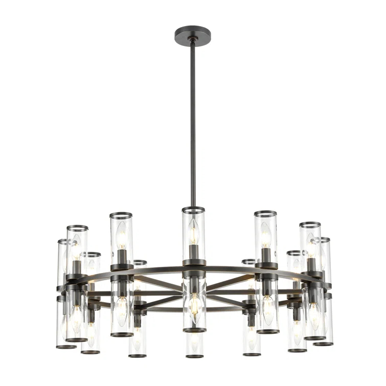 Revolve 24 - Light Dimmable Wagon Wheel Chandelier