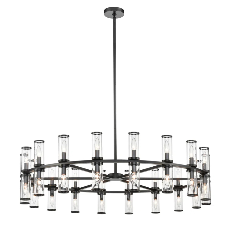 Alora Lighting Revolve 36 - Light Dimmable Wagon Wheel Chandelier