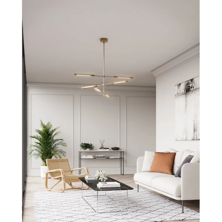Alora Lighting Astrid 6 - Light Dimmable LED Sputnik Modern Linear Chandelier