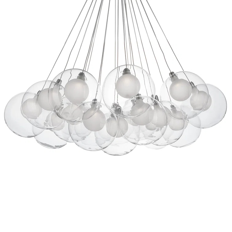 Bolla 19 - Light Glass Dimmable LED Sphere Chandelier