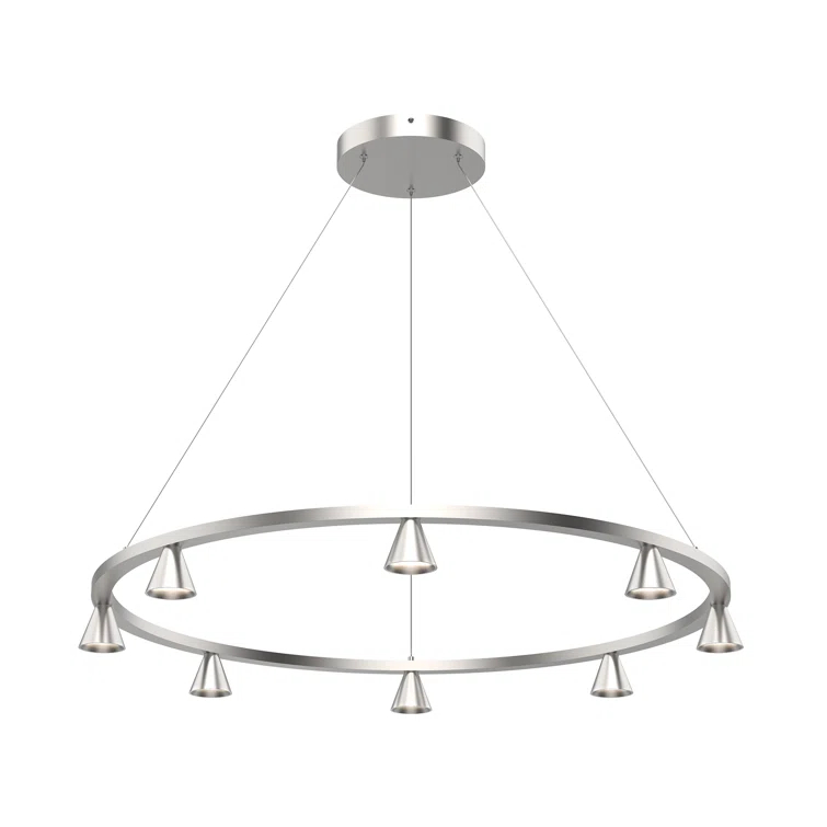 Kuzco Lighting 8 - Light Dimmable LED Wagon Wheel Chandelier