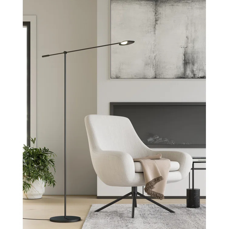 Rotaire 54.38'' Dimmable LED Swing Arm Floor Lamp