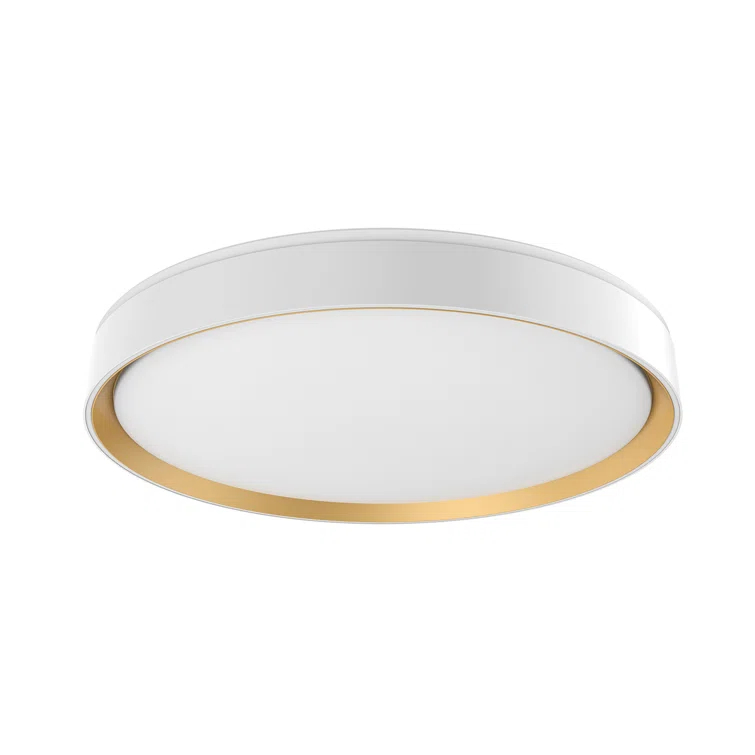 Essex 19.75" White and Gold LED Flush Mount Ceiling Light