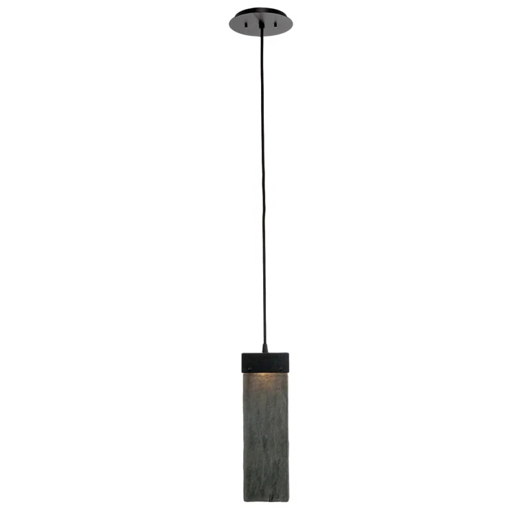 Parallel Modern Matte Black Smoke Granite LED Pendant Light