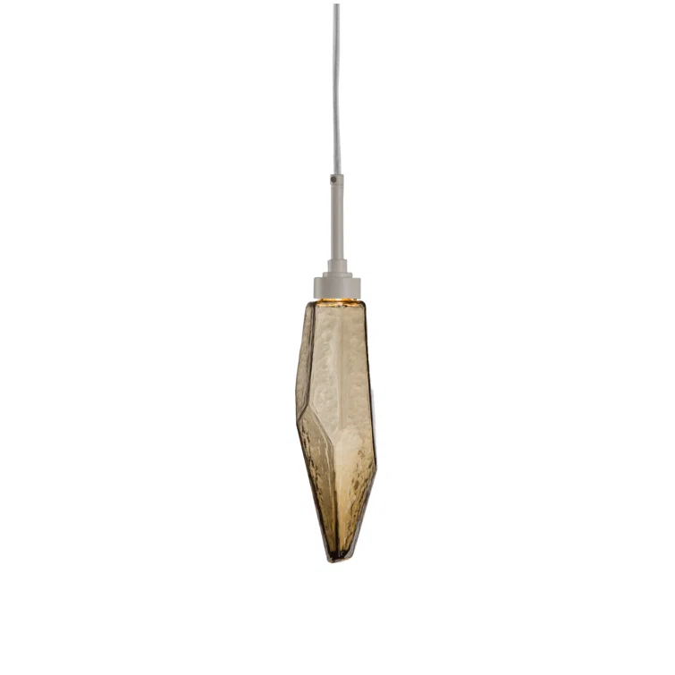 Rock Crystal Blown Glass LED Pendant