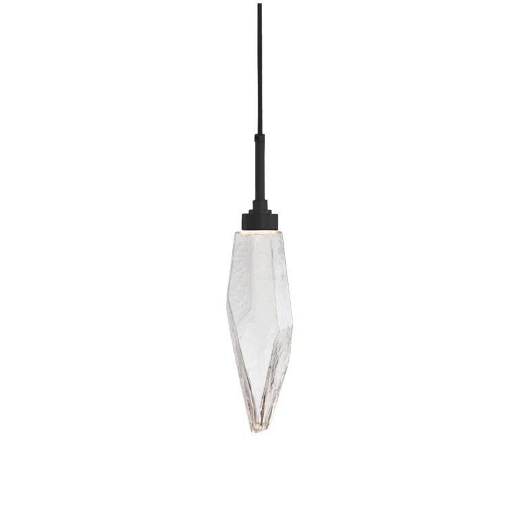 Rock Crystal Blown Glass LED Pendant