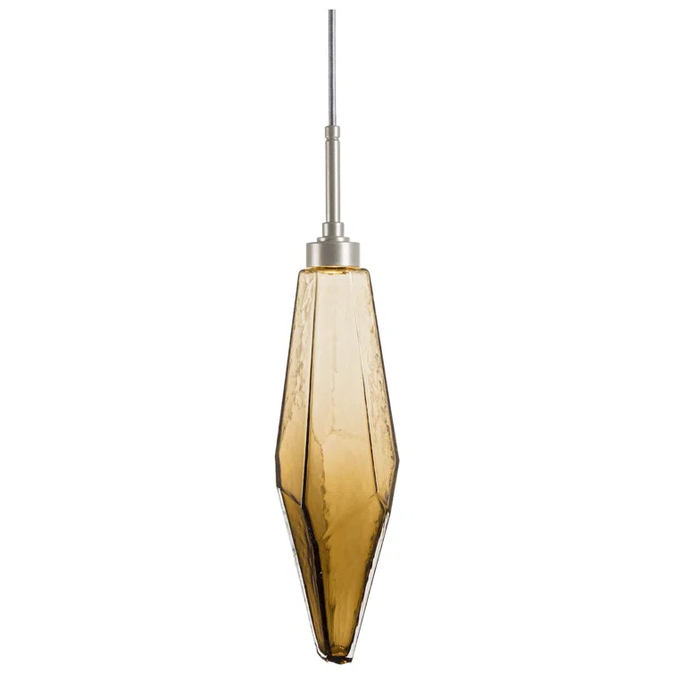 Rock Crystal Blown Glass LED Pendant
