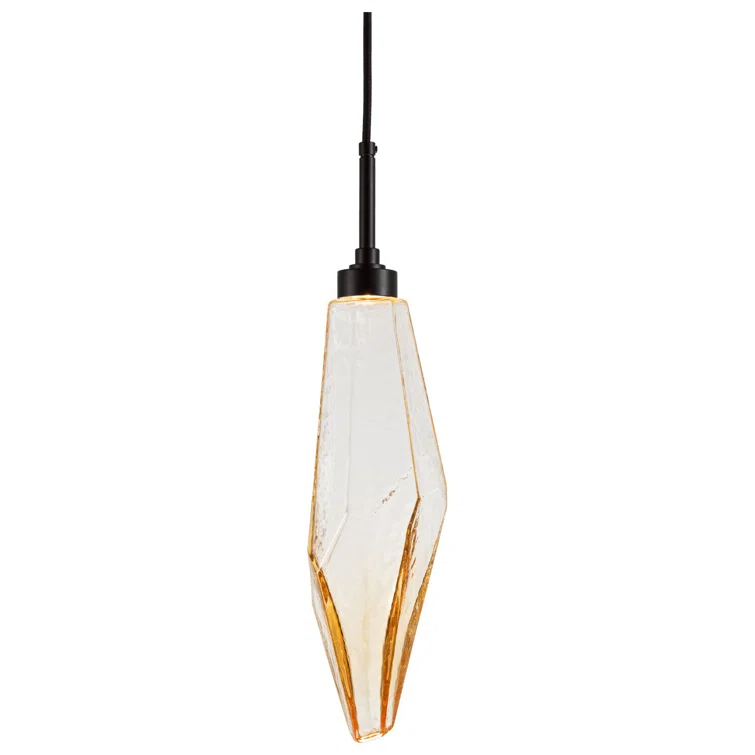 Rock Crystal Blown Glass LED Pendant