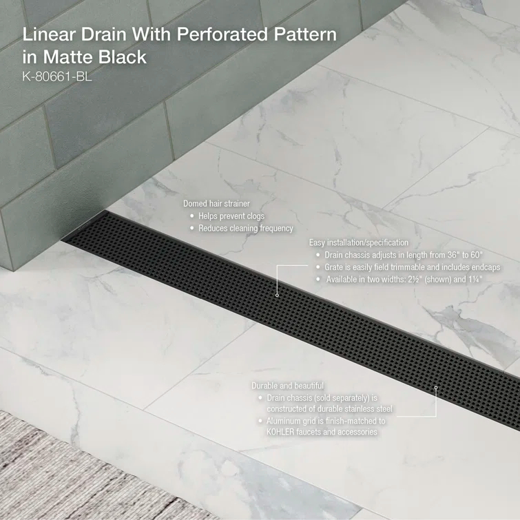 Linear Grid Shower Drain