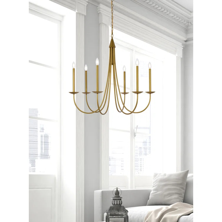 Castlehill 6 Light Metal Dimmable Chandelier