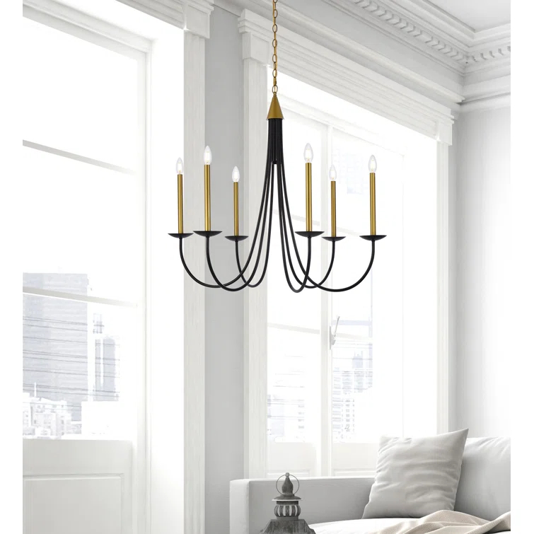 Castlehill 6 Light Metal Dimmable Chandelier