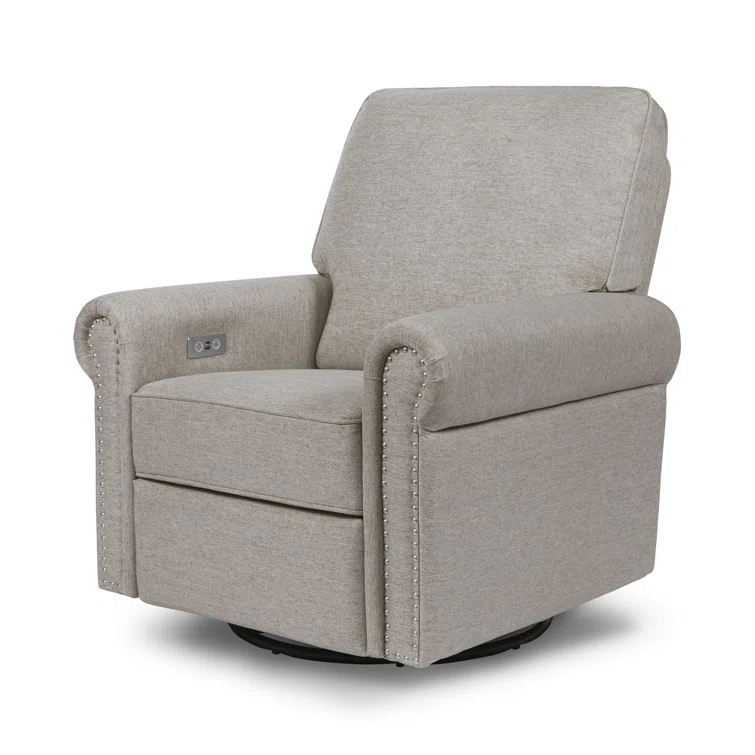 Namesake Linden Electronic Recliner and Swivel Glider in Eco-Performance Fabric with USB port & Reviews | Birch Lane