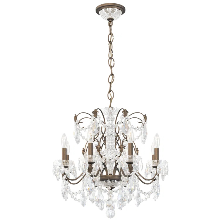 Century 8 - Light Glass Tiered Chandelier