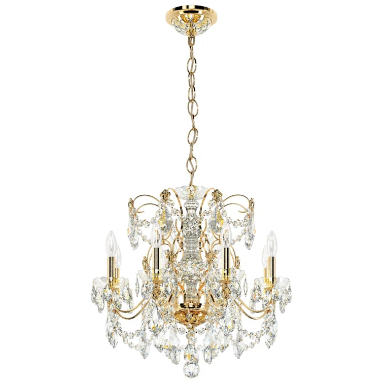 Century 8 - Light Glass Tiered Chandelier