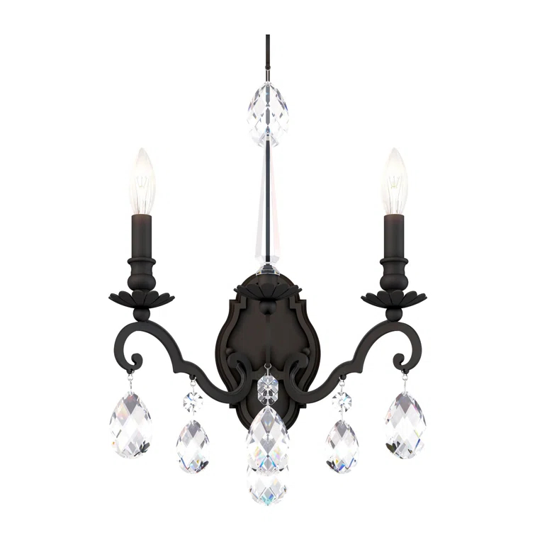 Renaissance Nouveau Steel Candle Wall Light