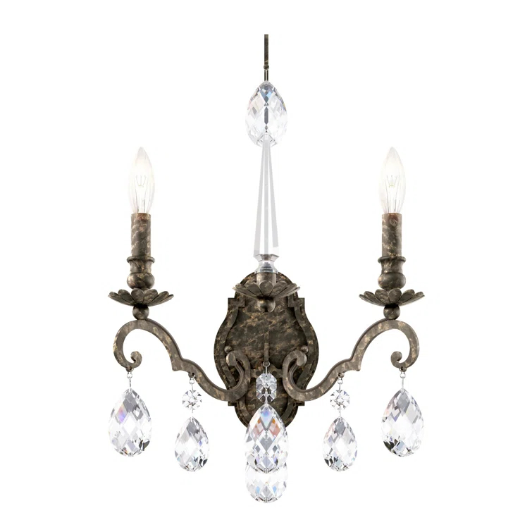 Renaissance Nouveau Steel Candle Wall Light