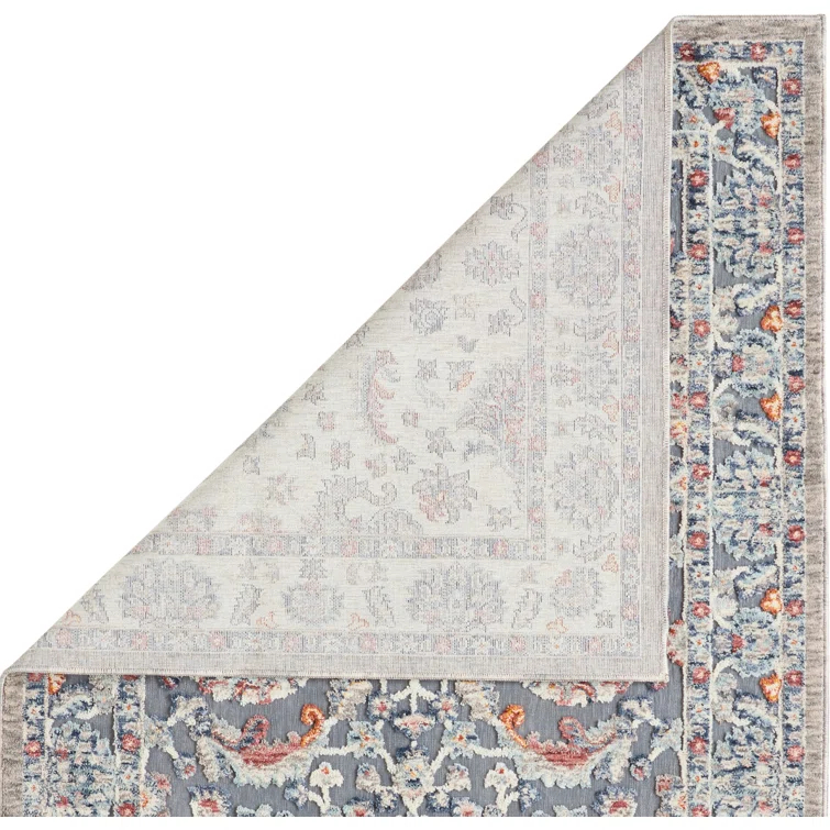 Laura Ashley Turkish Mystic Chenille Medallion Area Rug_Navy/Navy