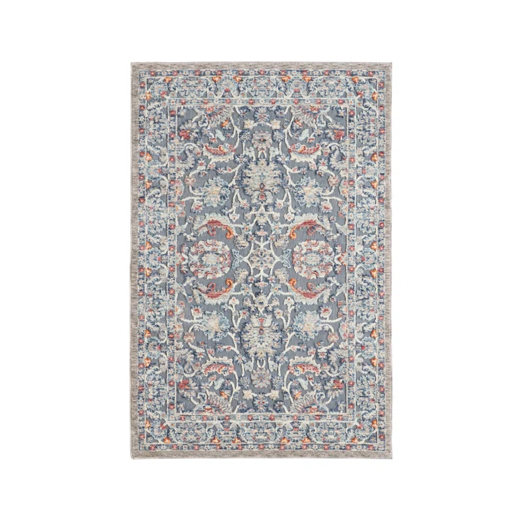 Laura Ashley Turkish Mystic Chenille Medallion Area Rug_Navy/Navy