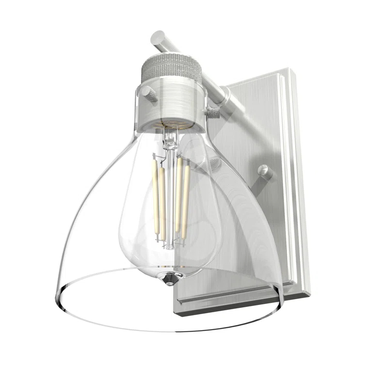 Hunter Van Nuys Brushed Nickel 1 Light Sconce Wall Light Fixture