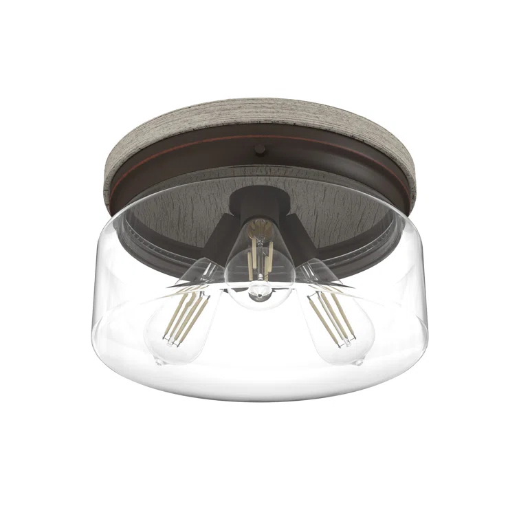 Hunter Fan Hunter Devon Park Onyx Bengal And Barnwood 3 Light Flush Mount Ceiling Light Fixture
