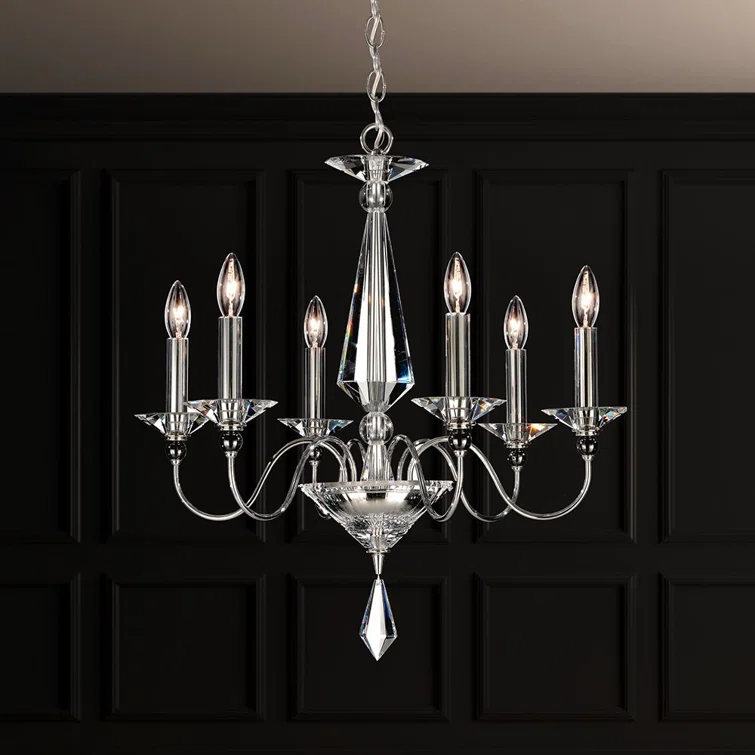Jasmine 6 - Light Glass Classic / Traditional Chandelier