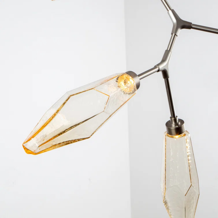 Rock Crystal 6 - Light Dimmable LED Modern Linear Chandelier