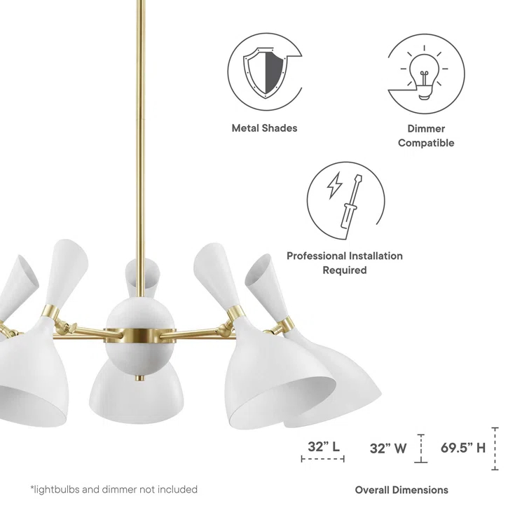 Modway Declare 5-Light 6" Arm Pendant