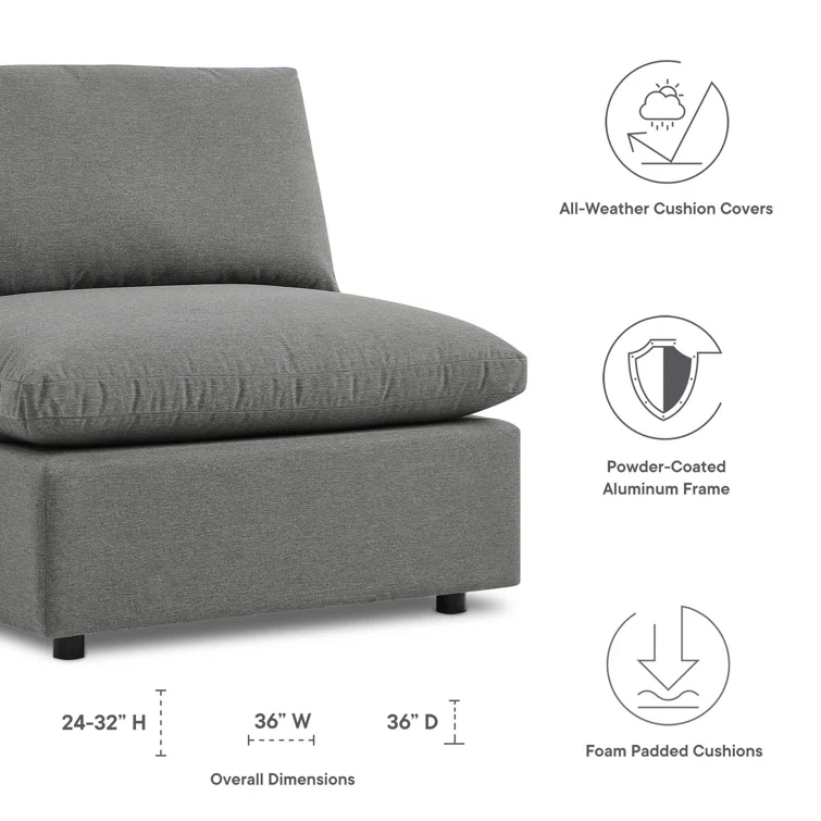 Modway Commix Sunbrella Outdoor Patio Armless Chair